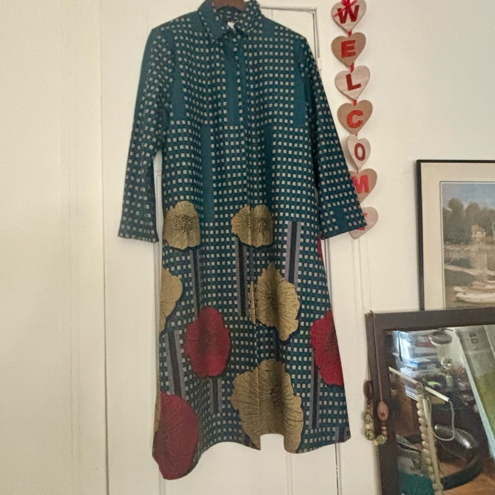 Stylish Multicolor Patterned Dress/Coat